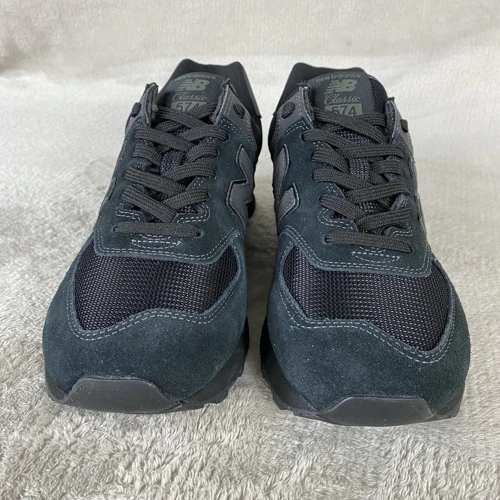 New Balance 574 Core Mens Size 11.5 Black Suede Running Shoes ML574EVE NEW